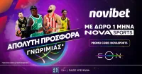 Novibet: Απόλυτη Προσφορά* χωρίς κατάθεση με δώρο* 1 μήνα NOVASPORTS